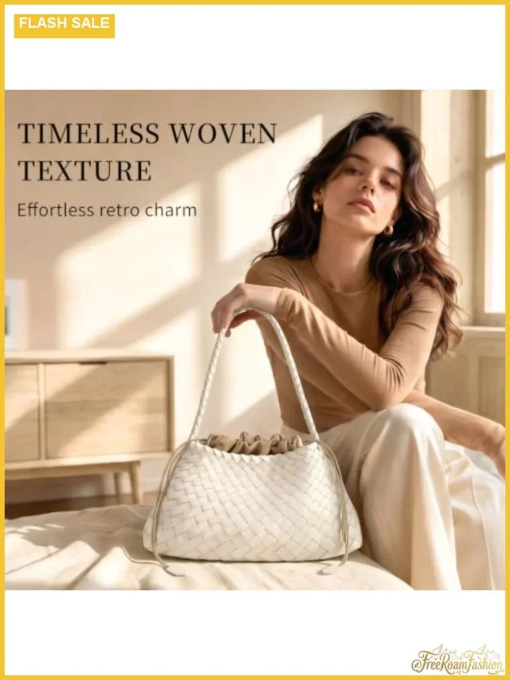 Woven Shoulder Bag for Women Hobo Handbag Vegan Leather Tote Purse